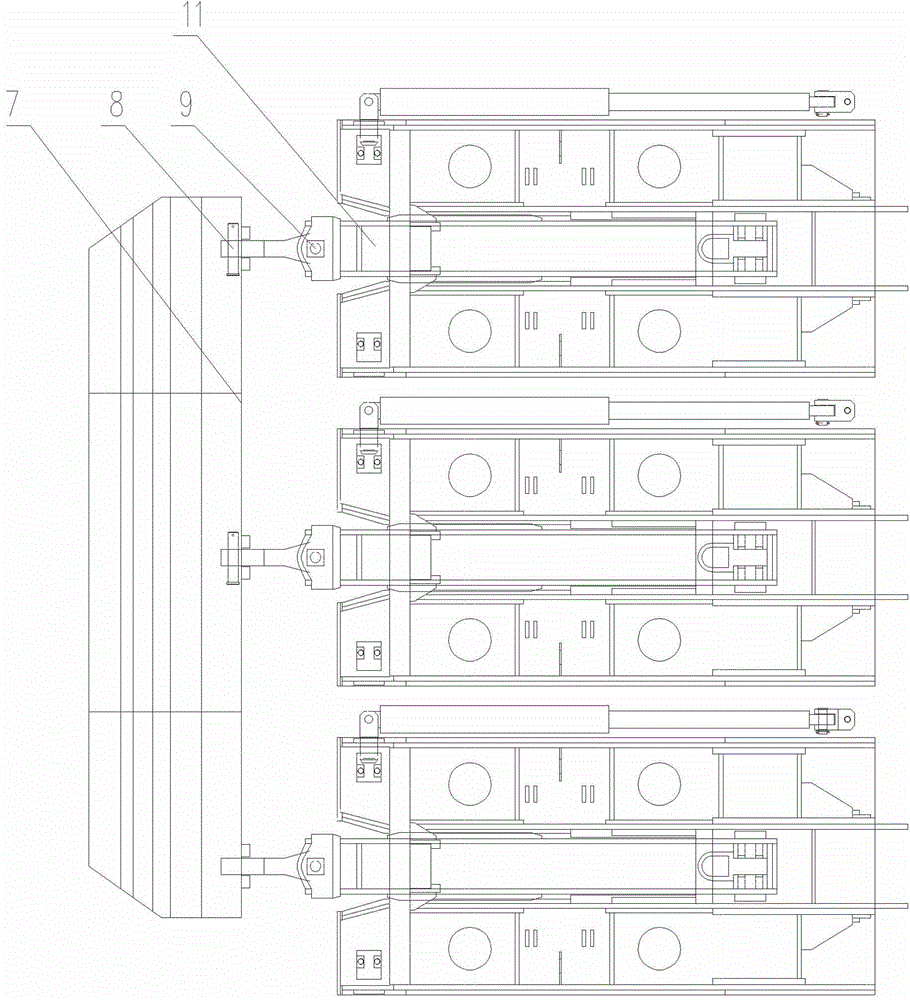 Hydraulic support linkage self-moving device and hydraulic support linkage self-moving method