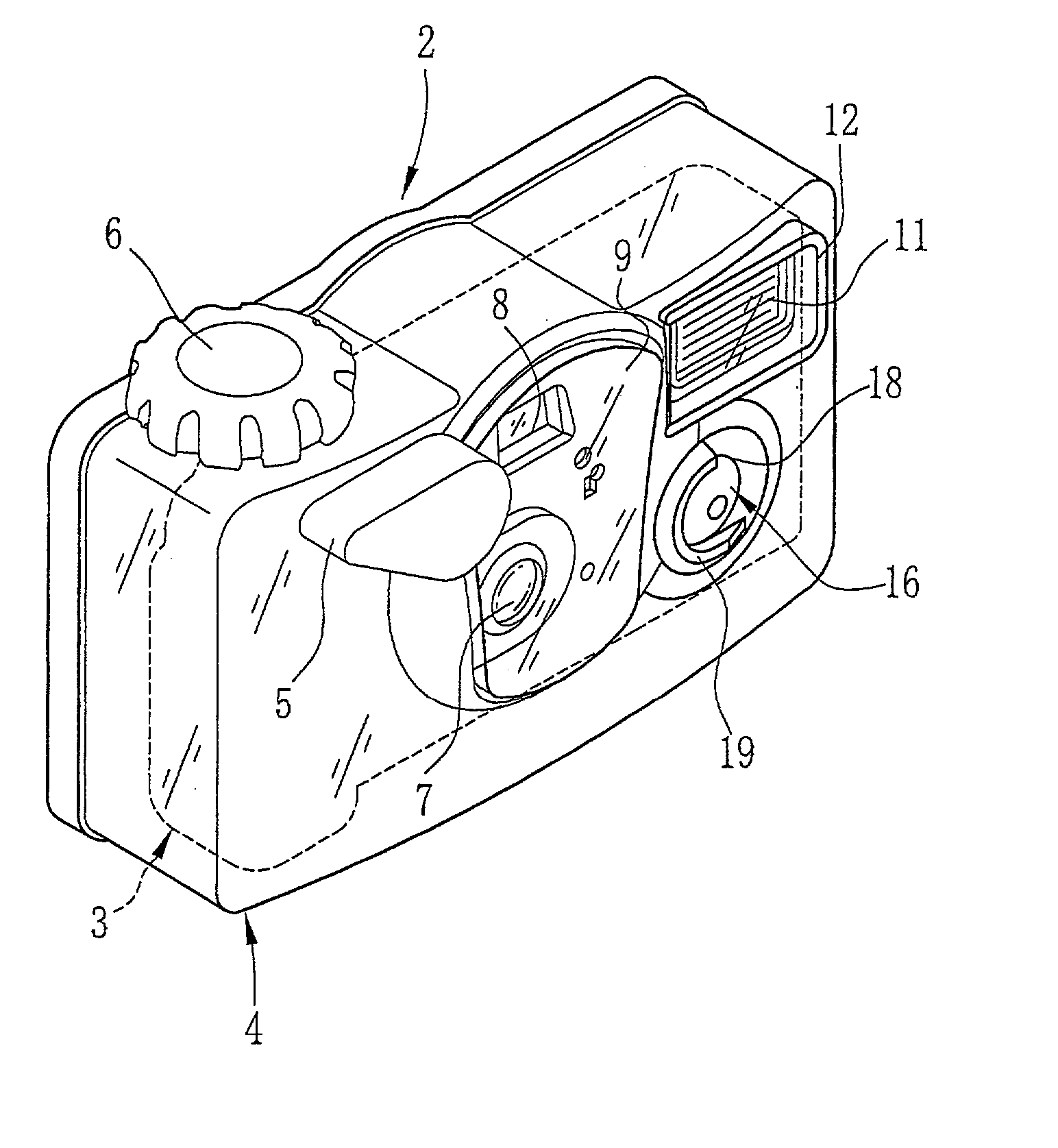 Waterproof type lens-equipped film unit and method of assembling the same