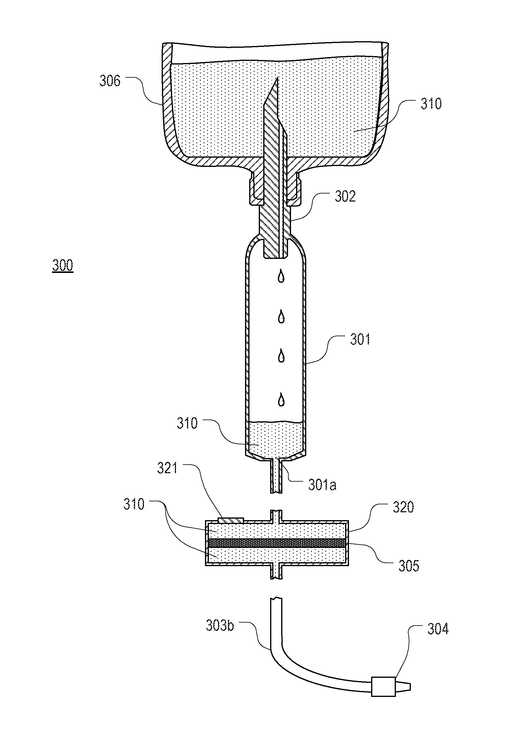 Iv set having an air stop membrane