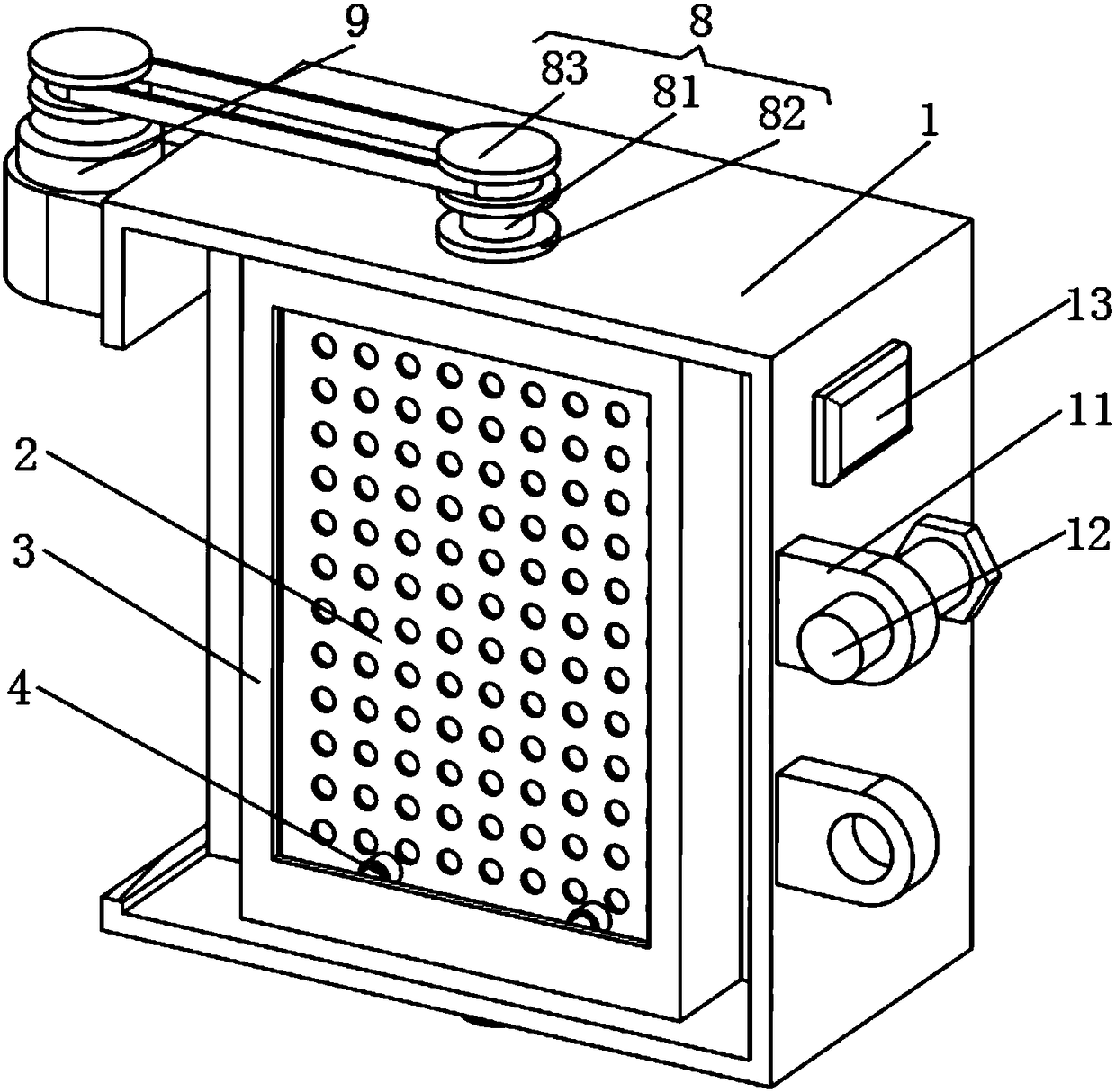 Self-dedusting ventilation filtration device used for intelligent substation