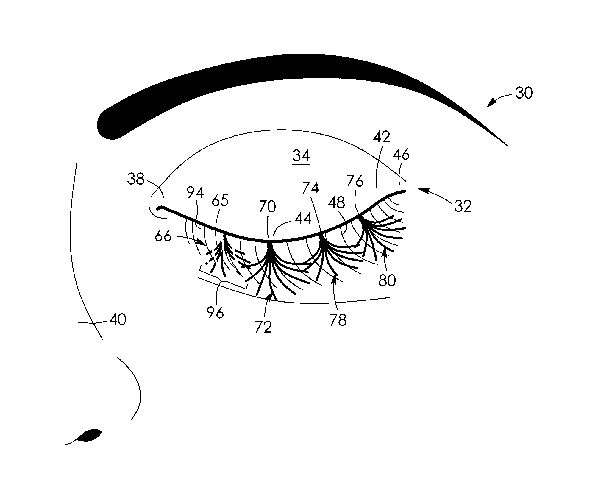 Method of applying artificial eyelashes to an eyelid and an assembly therefor