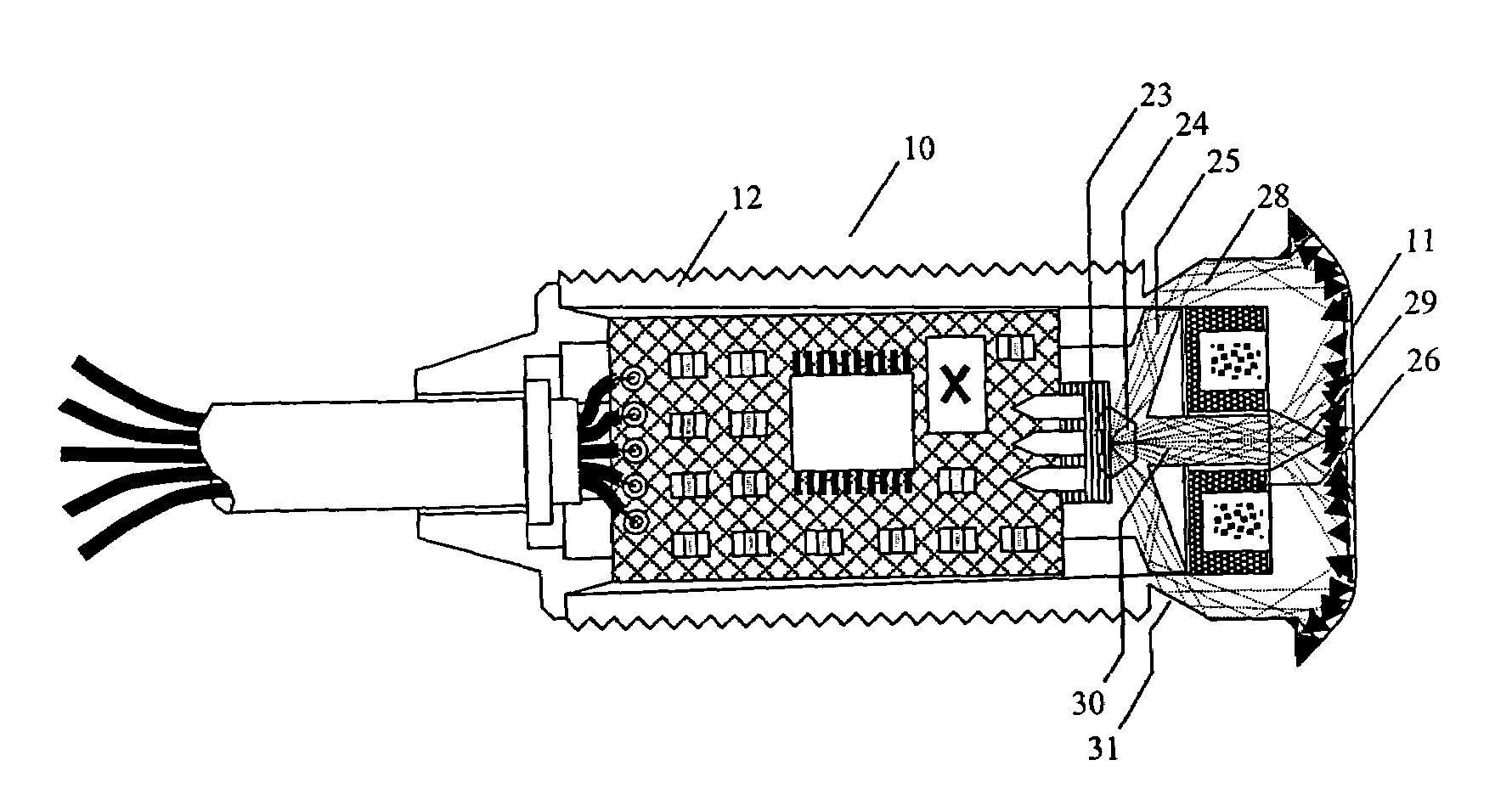 Shielded RFID transceiver with illuminated sensing surface