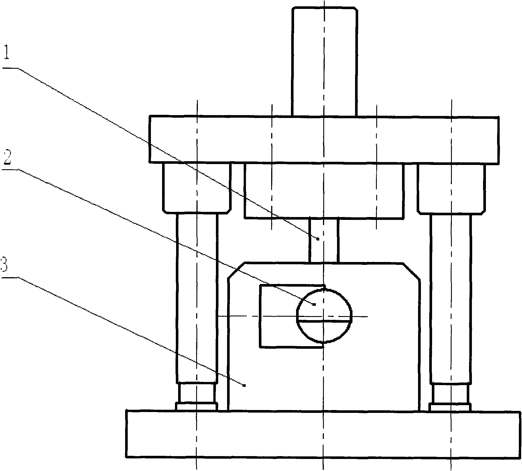 Column tube single face square opening punch forming processing method