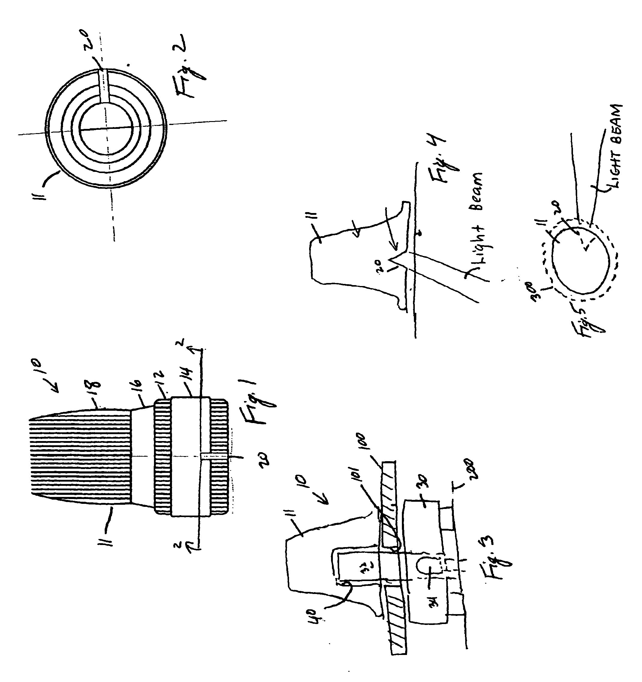 Light projection rotary control indicator