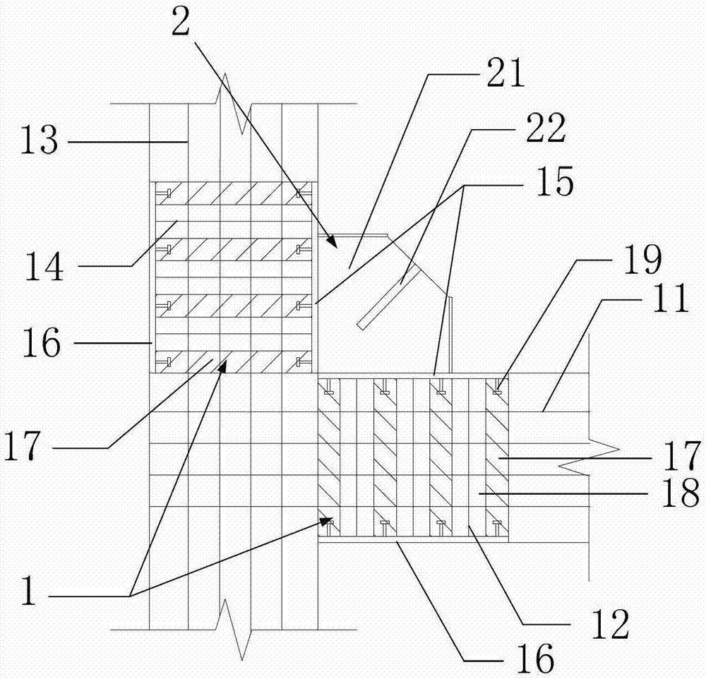 An H-shaped embedded connection node between a concrete member and a steel support