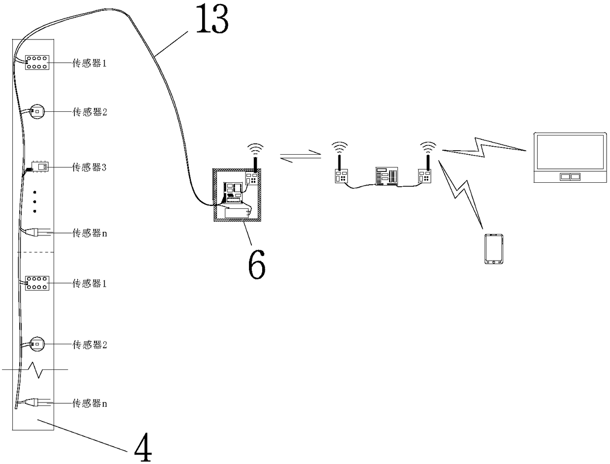 Wireless transmitting and monitoring device on basis of multifunctional self-organized sensors