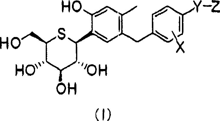 C-phenyl 1-thioglucitol compound