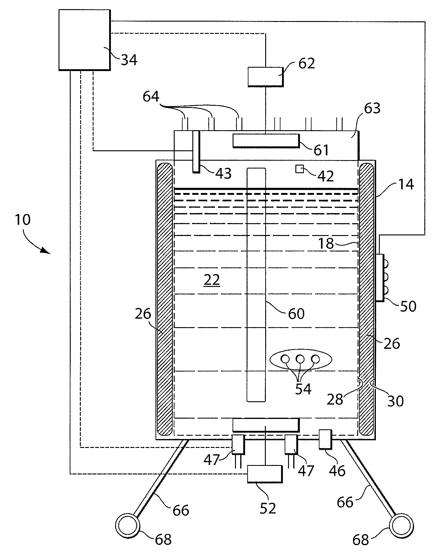 Bag wrinkle remover, leak detection systems, and electromagnetic agitation for liquid containment systems