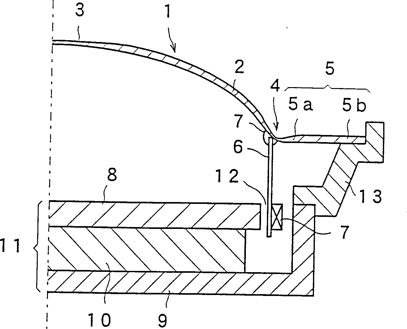 Microphone, diaphragm and method for making diaphragm