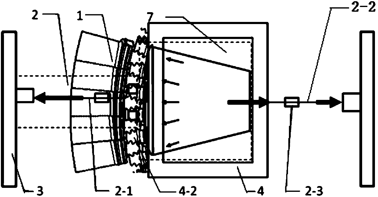 Testing device for measuring damping vibration reduction effect of turbine movable blade