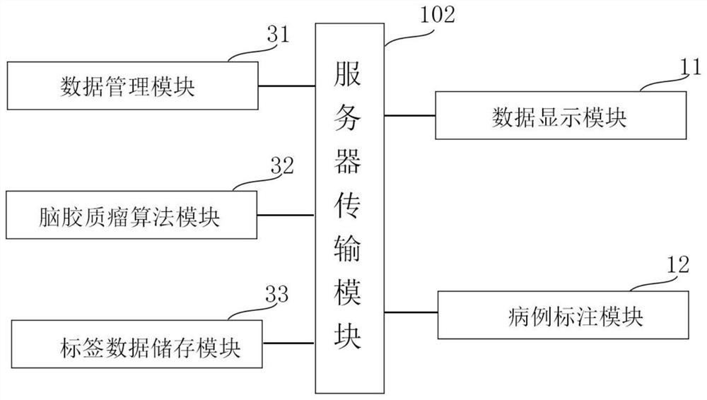 Brain glioma auxiliary labeling method and device based on deep learning