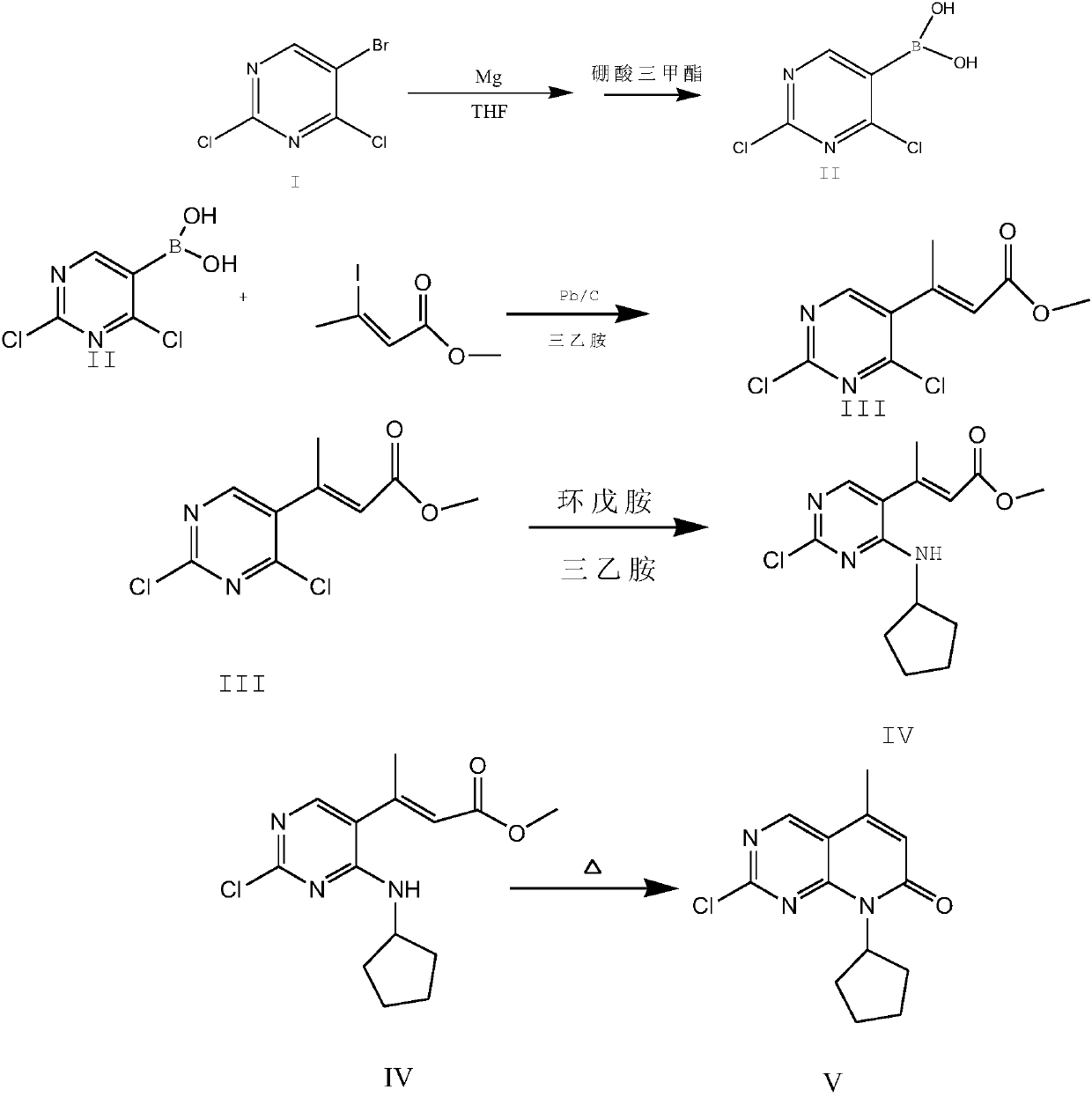 Palbociclib intermediate synthesizing method