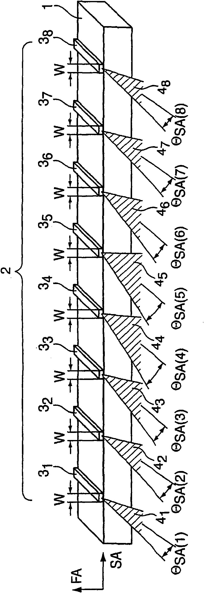 Diode laser structure to generate diode laser radiation with optimized fiber coupling radiation parameter product