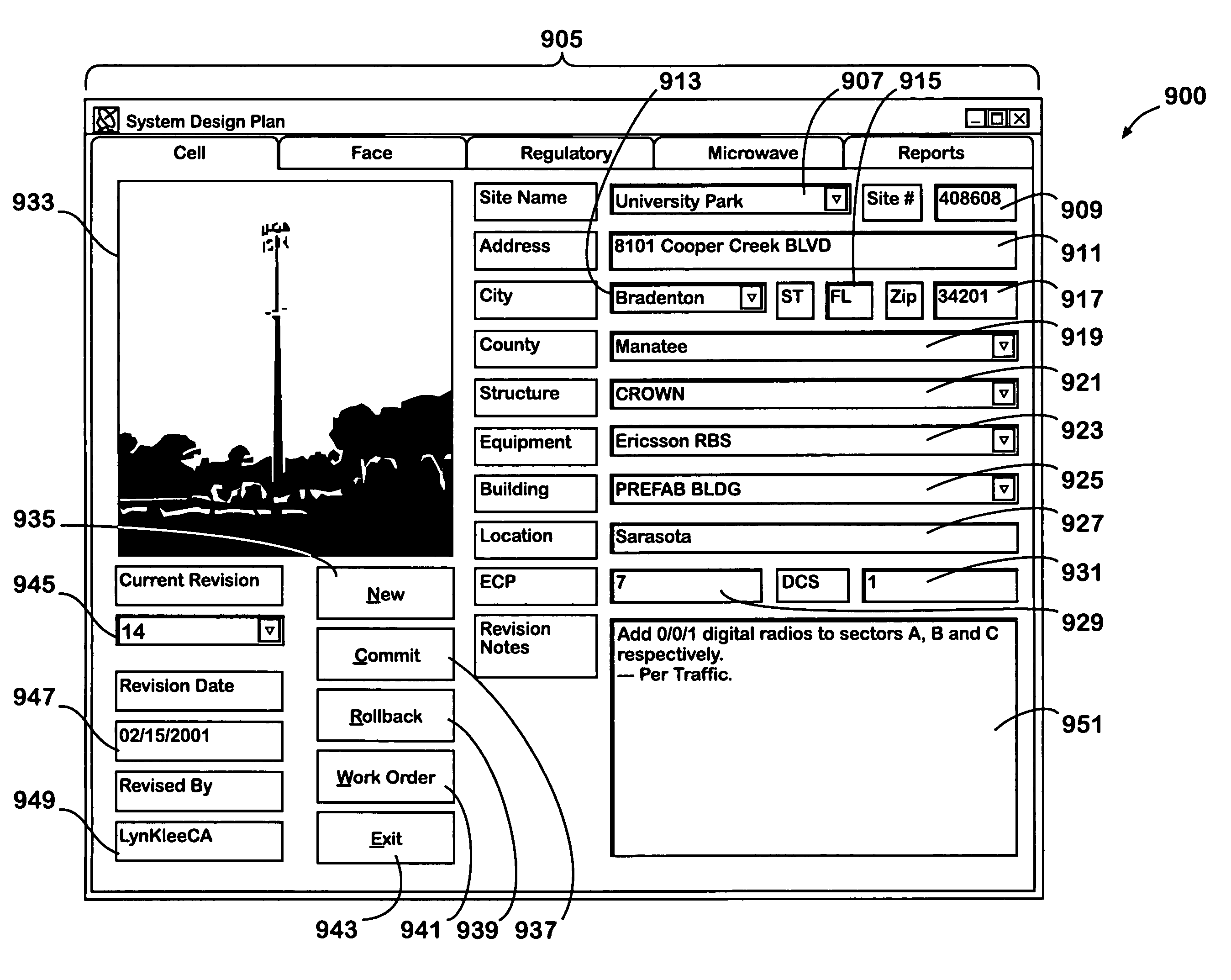 System, method and apparatus for maintaining cellular telephone network site information