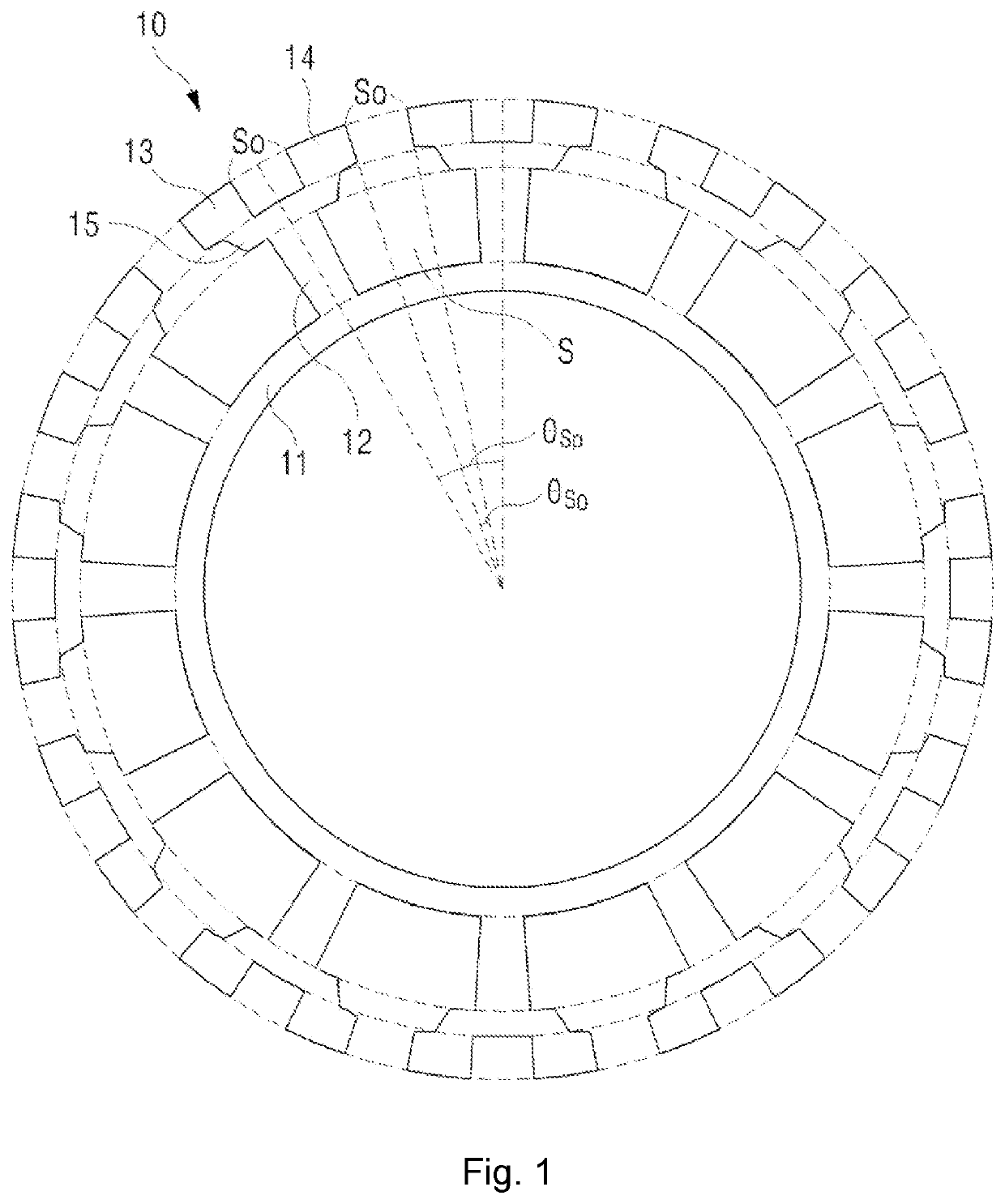 Motor having stator with coupled teeth