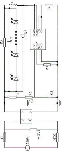 AC (alternating-current) under-penetrating waterproof LED module