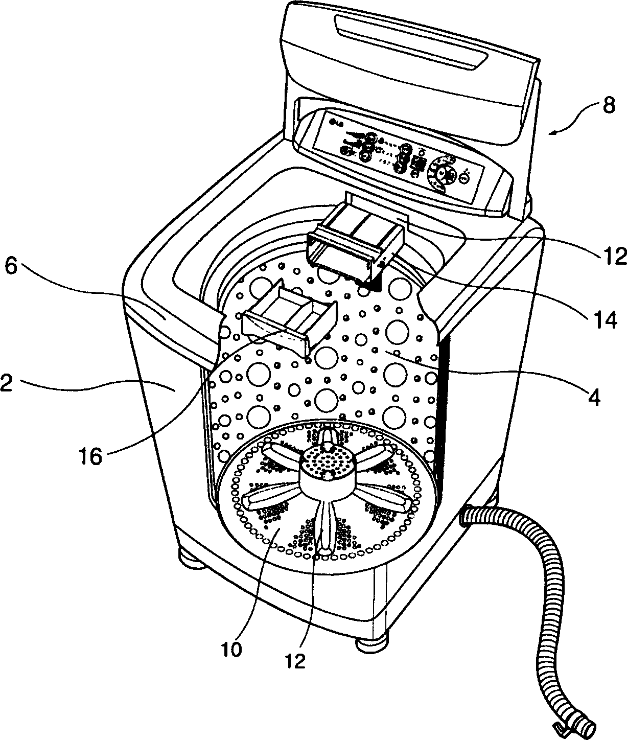 Upper cover with detergent box of washing machine