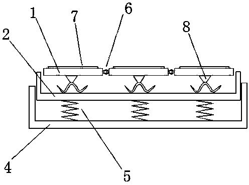 A shock-absorbing buffer base for a machine tool