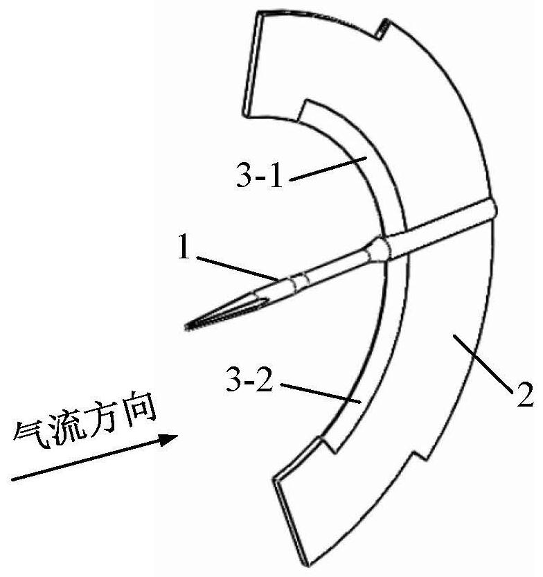 Wind tunnel test section model support structure with front edge bionic noise reduction structure