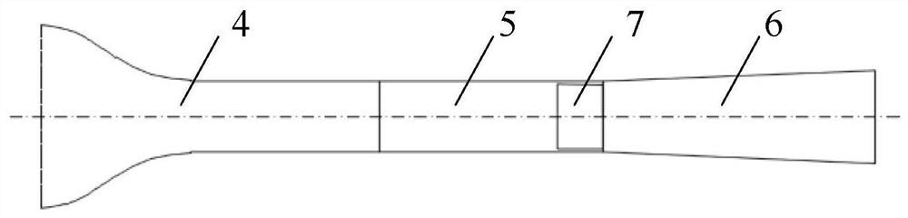 Wind tunnel test section model support structure with front edge bionic noise reduction structure