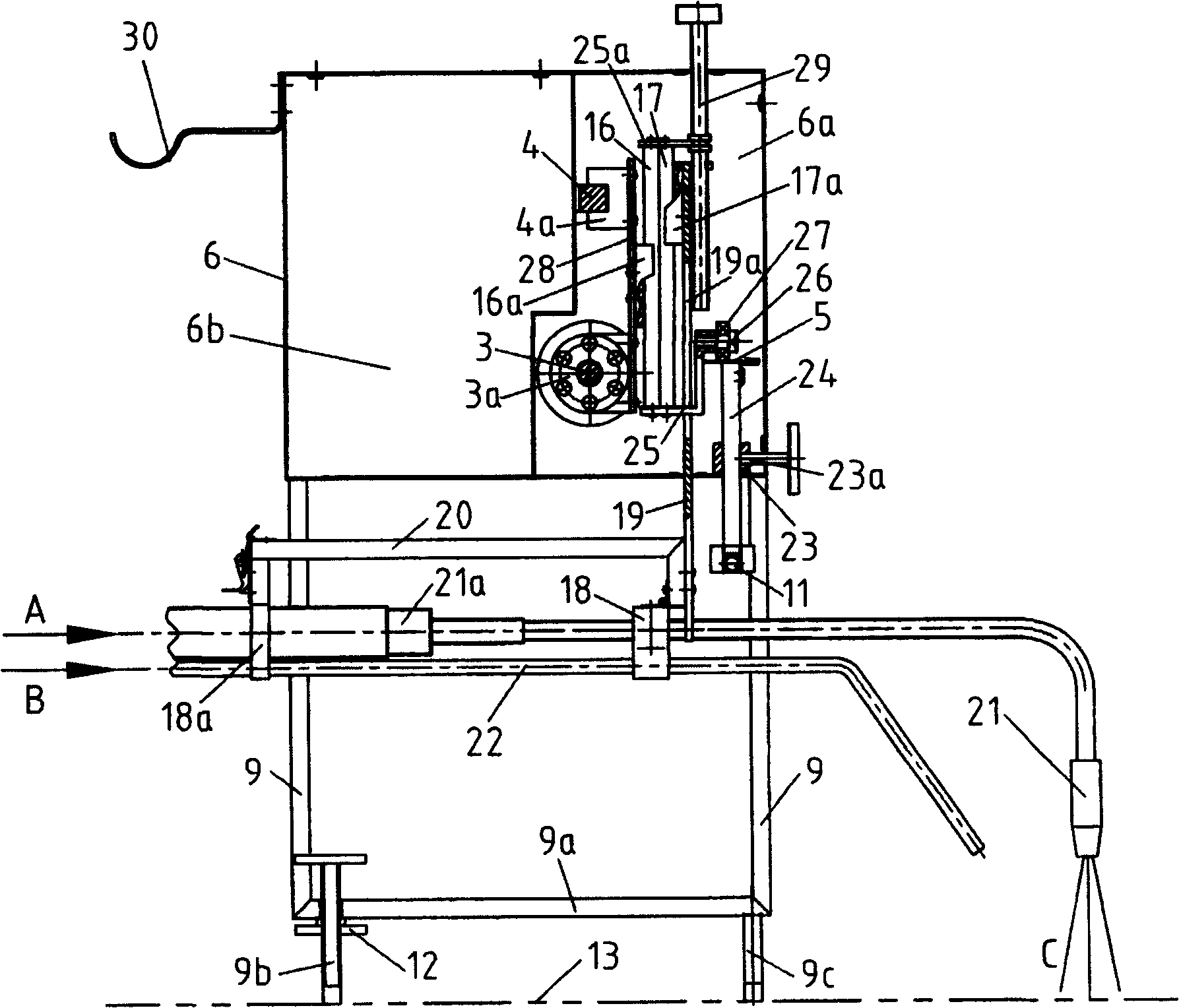 Portable semi-automatic processing machine of plate with curved surface