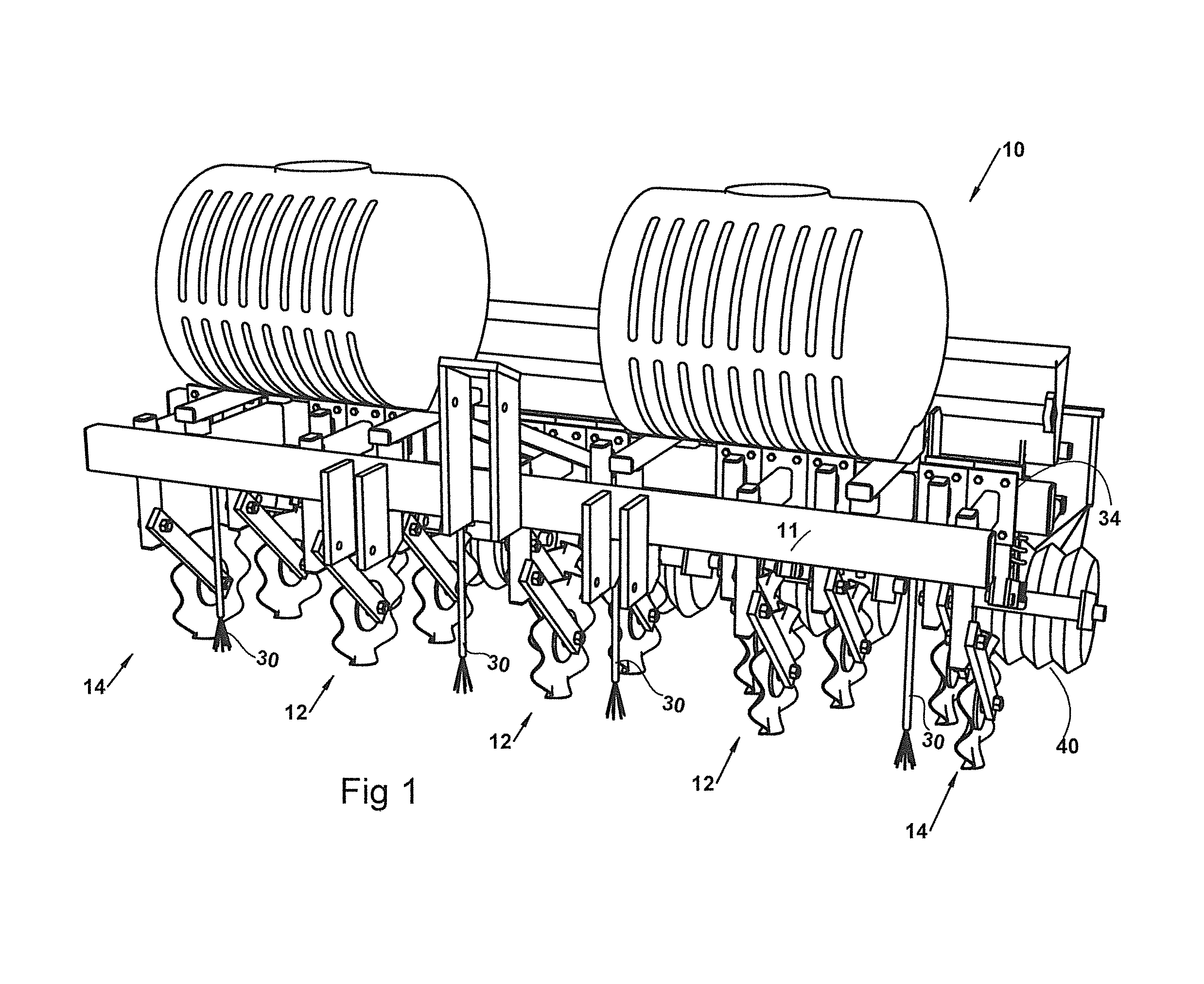 Apparatus and method for no-till inter-row simultaneous application of herbicide and fertilizer, soil preparation, and seeding of a cover crop in a standing crop