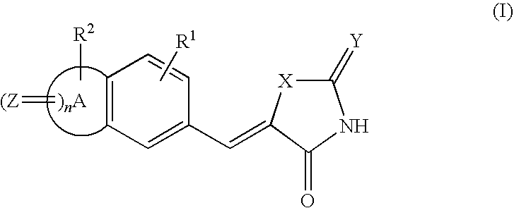 Azolidinone-vinyl fused-benzene derivatives