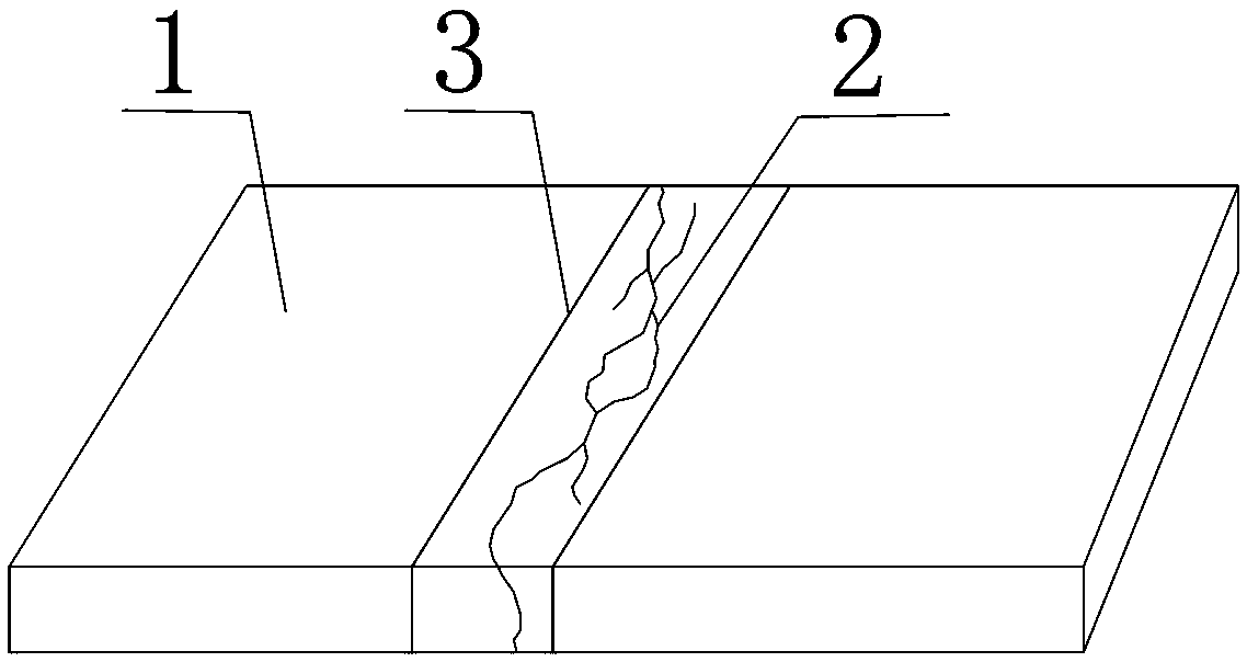 Damaged concrete pavement panel reinforcing structure and method