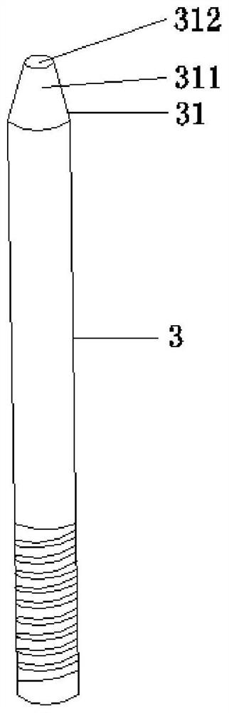 Shear part of spiral spring bolt and construction method