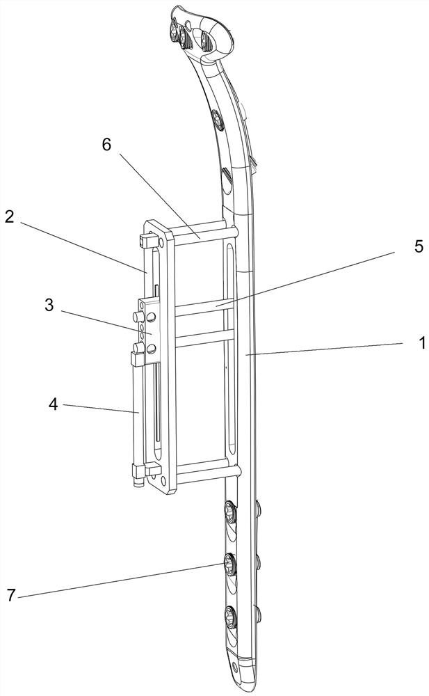 Long bone locking steel plate traction external fixator and using method thereof