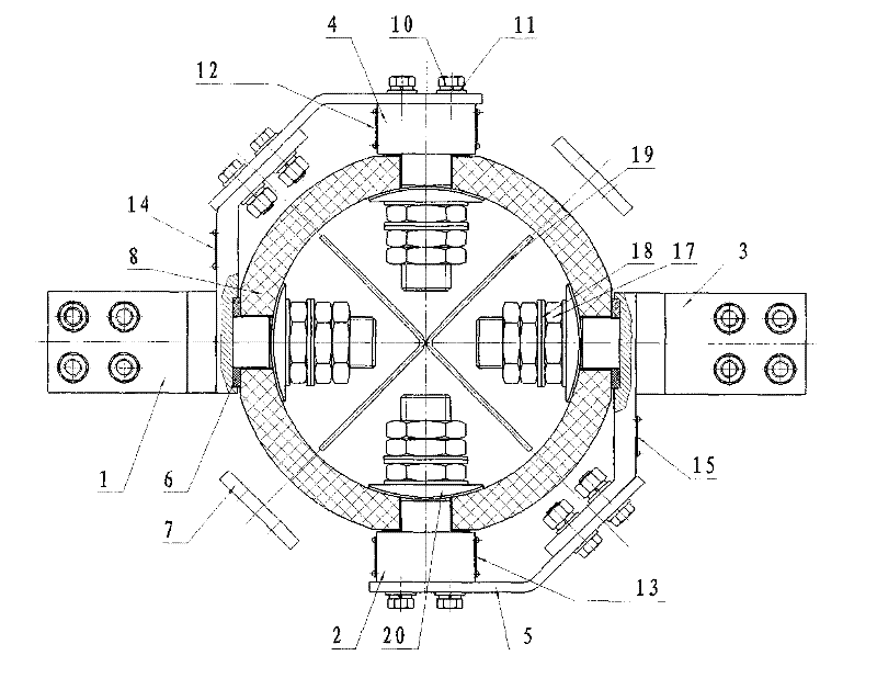 Method and device for connecting primary conductive terminal for current transformer