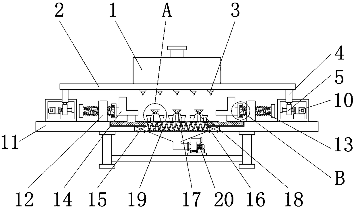 Right-angle tile production dyeing device with drying function