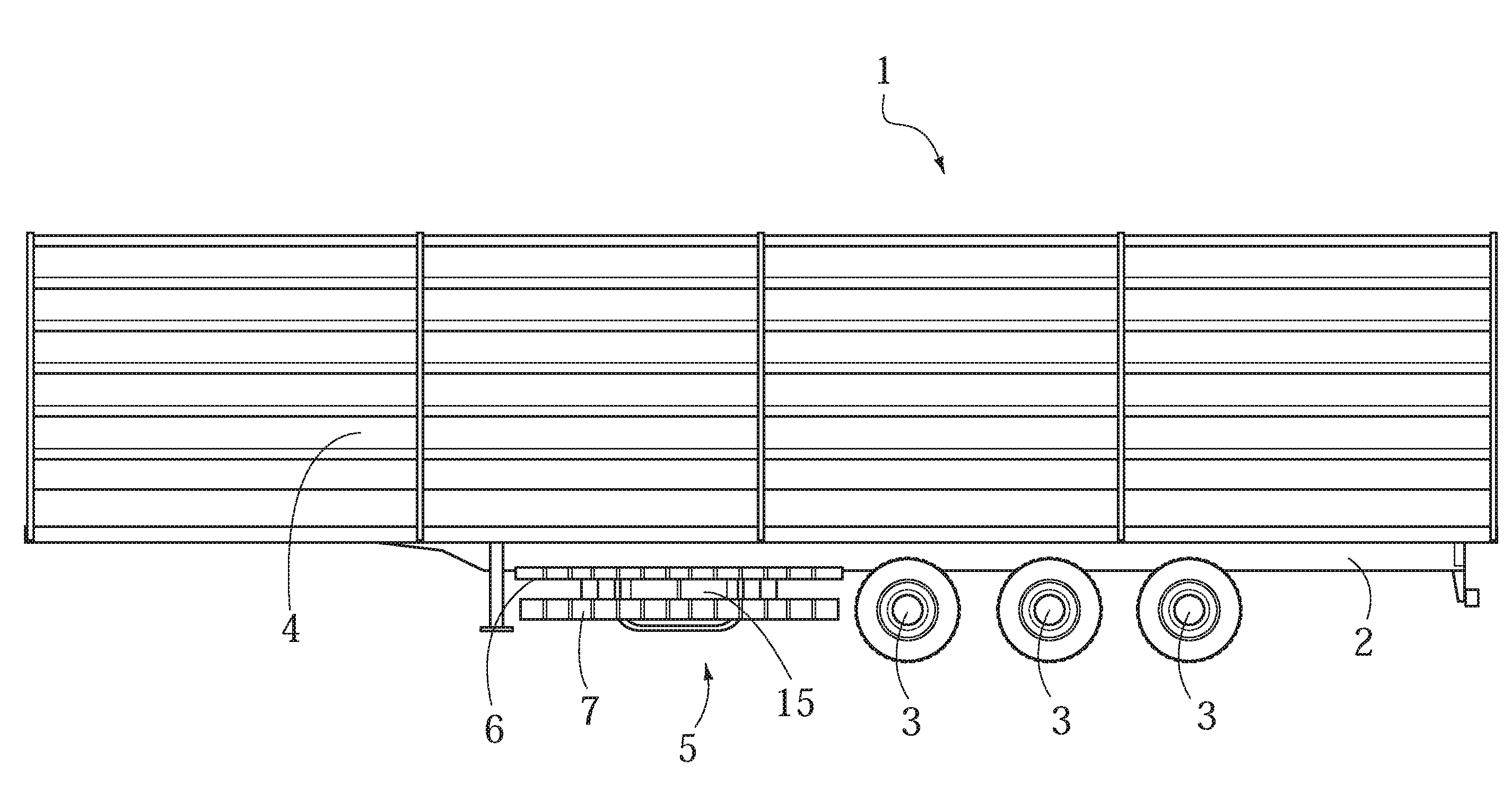 Side impact guard device for industrial vehicles, particularly trailers or semi-trailers