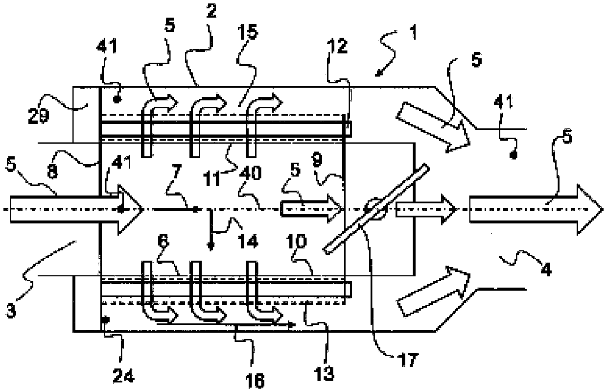 Device having a heat exchanger for a thermoelectric generator of a motor vehicle