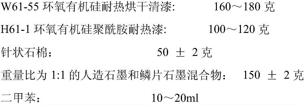 Method for coating asbestos-graphite seal coating on surface of titanium alloy parts