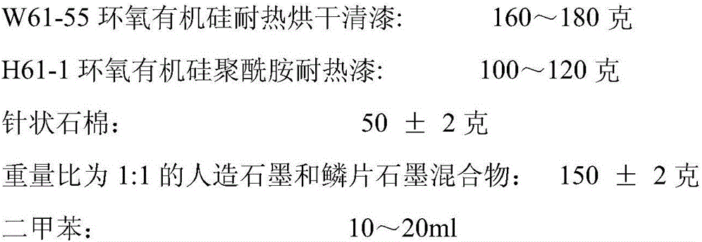 Method for coating asbestos-graphite seal coating on surface of titanium alloy parts