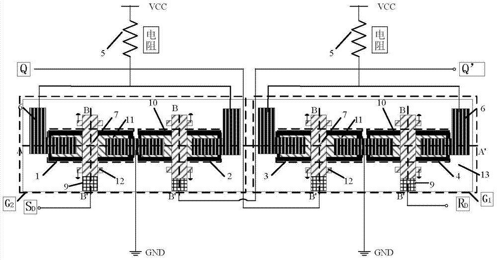 GaN-Based Low Leakage Cantilever Beam Switch NOR Gate rs Flip-Flop