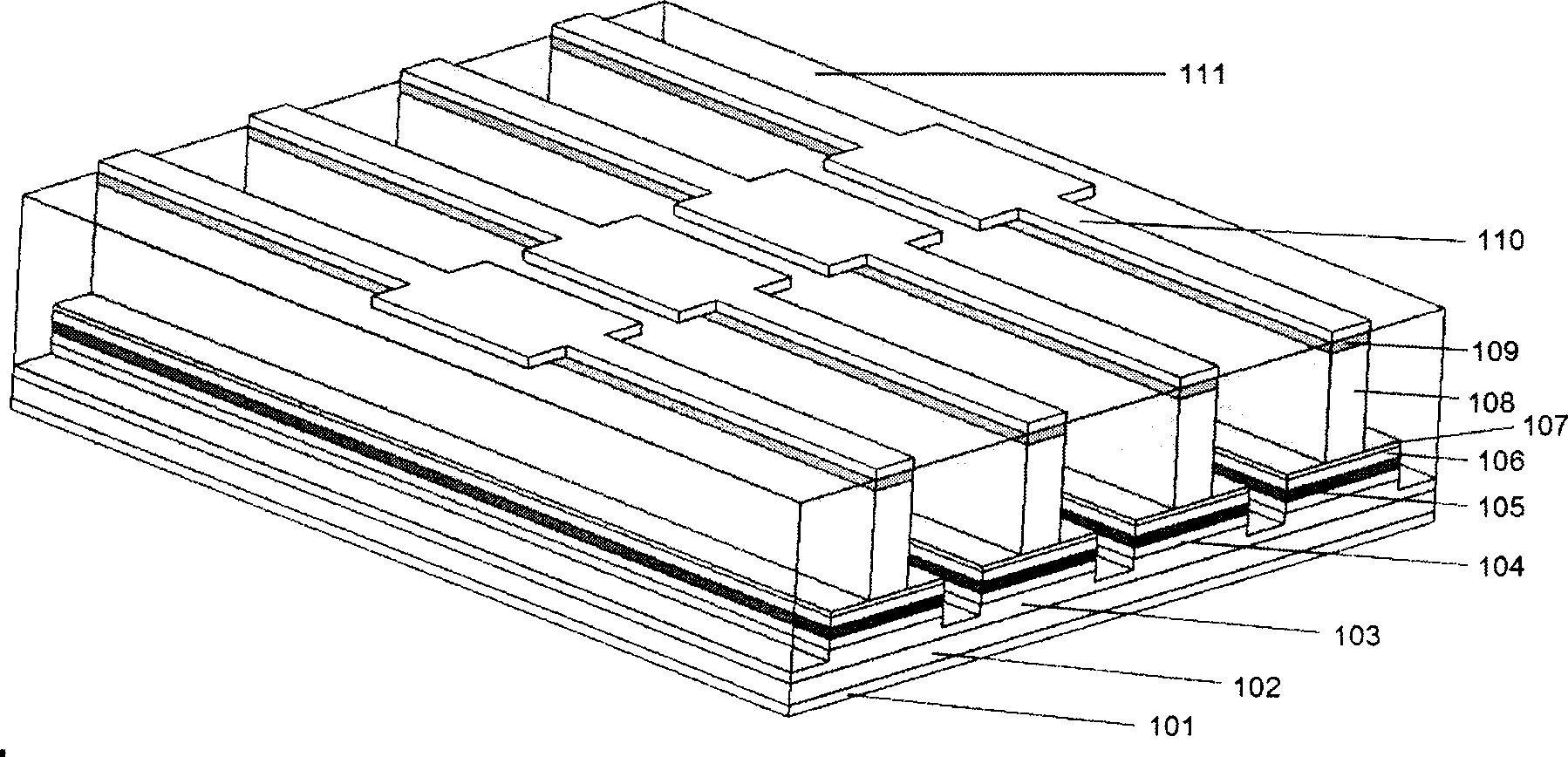 Production method and apparatus for single-slice integrated semiconductor laser array