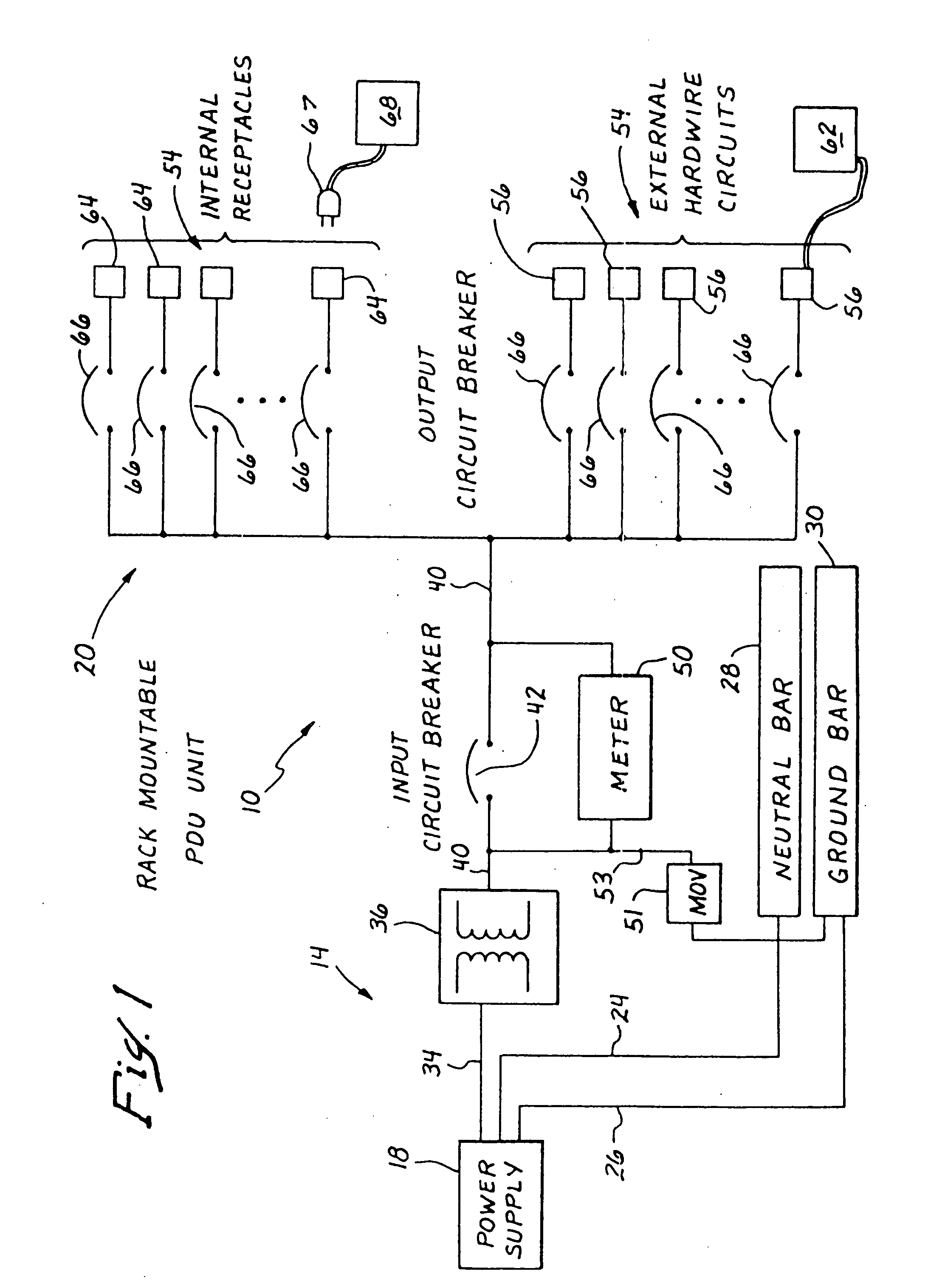 Rack mountable power distribution apparatus