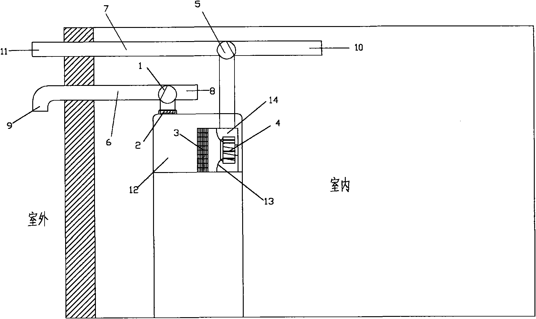 Air circulating system of integrated heat pump