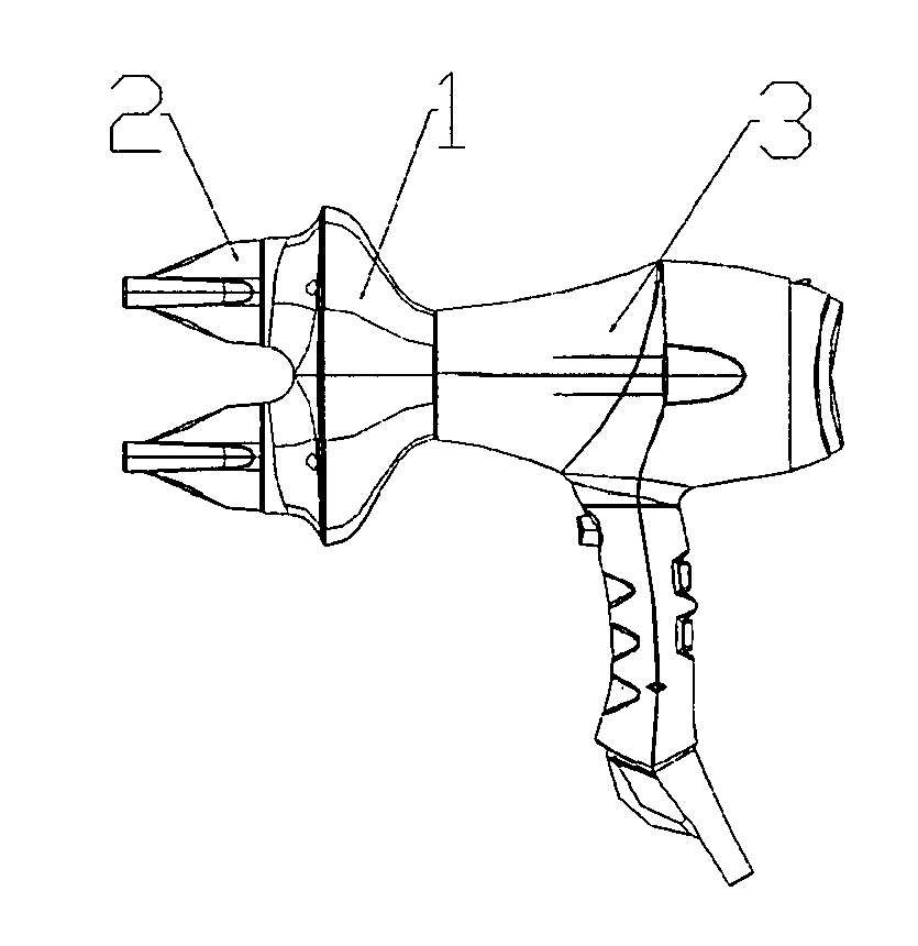 Wind-Collecting Nozzle Mounted on Outlet of Hair Dryer