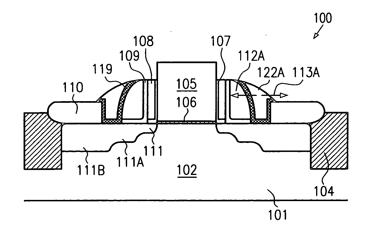 Spacer for a gate electrode having tensile stress and a method of forming the same