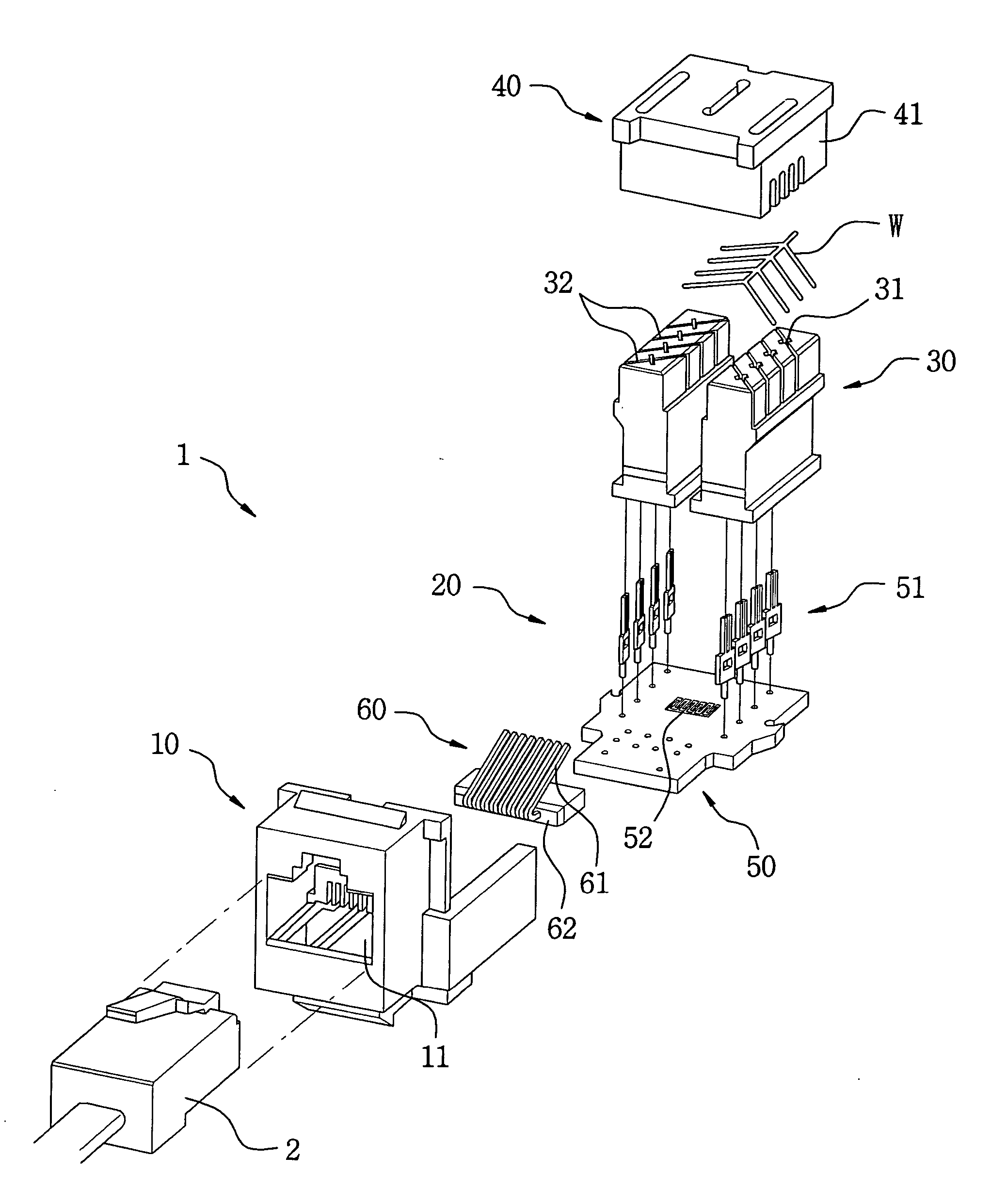 Crosstalk canceling pattern for high-speed communications and modular jack having the same