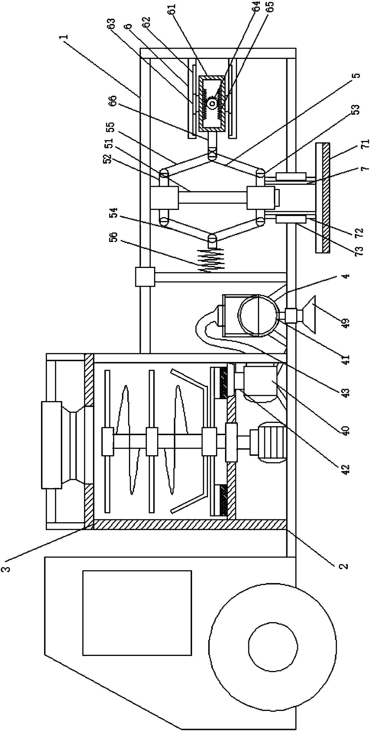 Cement flattening compacting device for road construction