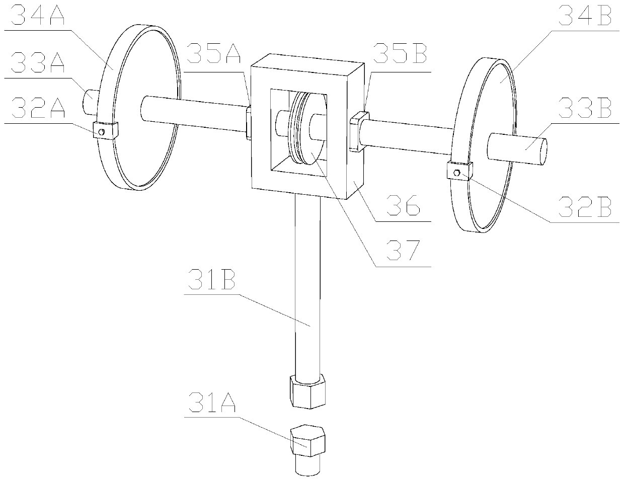 A multi-axis non-proportional fatigue test system based on centrifugal loading