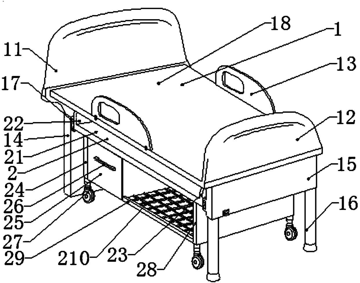 Hospital concealed type accompanying bed