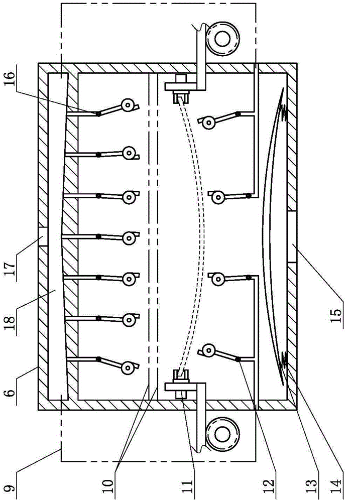 Shot blasting equipment for surface treatment of automobile leaf spring