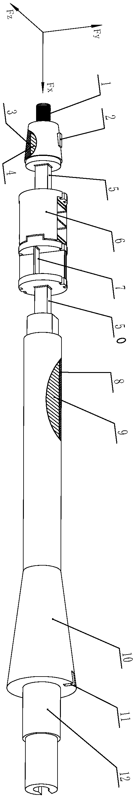 Small-range high lift-drag ratio force-measuring balance applied to low-density wind tunnel