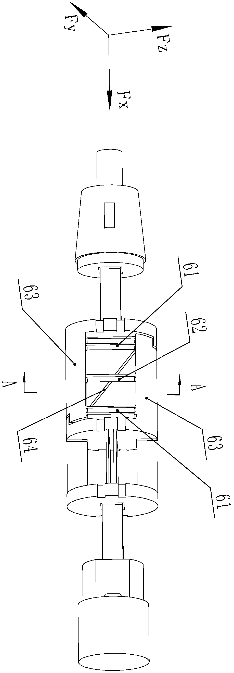 Small-range high lift-drag ratio force-measuring balance applied to low-density wind tunnel