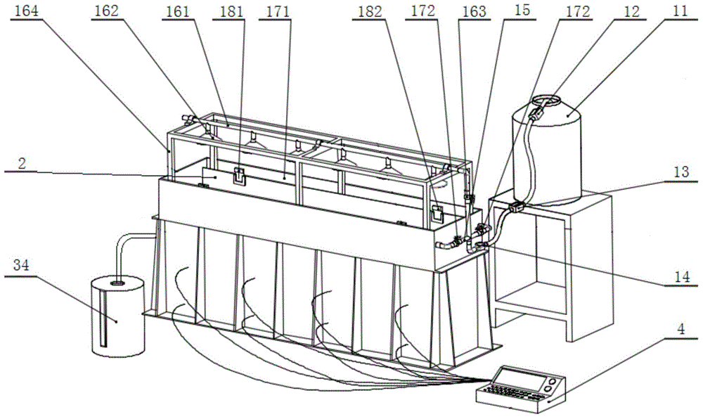 Ecological grassed swale simulation experiment device and experiment operating method thereof